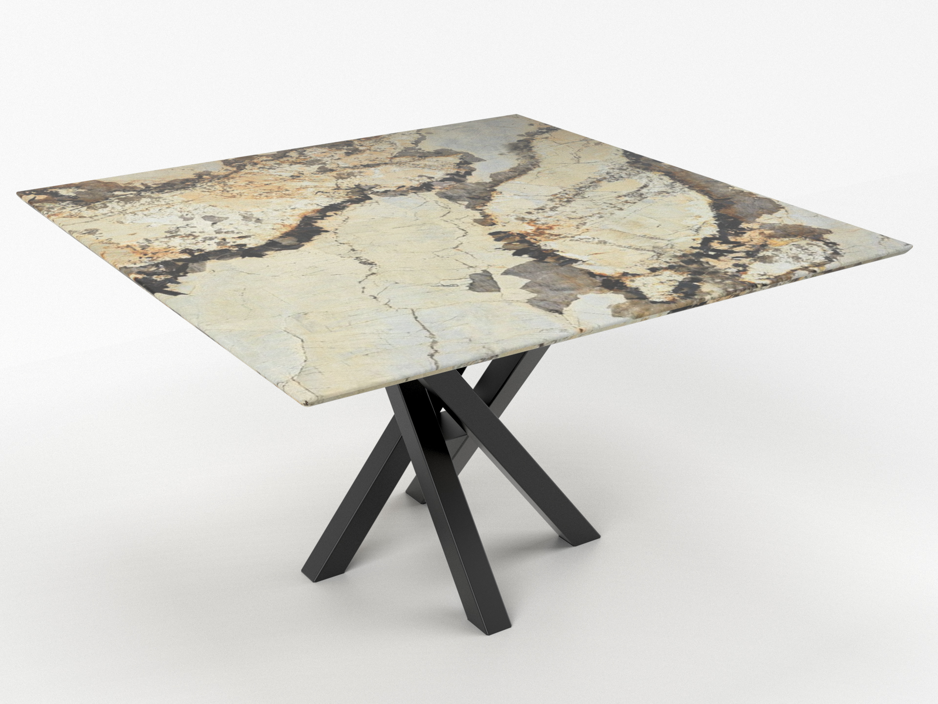 STÓŁ JADALNIANY Marco Natural z okrągłym lub kwadratowym blatem z kwarcytu i stalową podstawą, designerski, ręczne wykonanie, ekskluzywny STÓŁ JADALNIANY Marco Natural z okrągłym lub kwadratowym blatem z kwarcytu i stalową podstawą, designerski, ręczne wykonanie, ekskluzywny