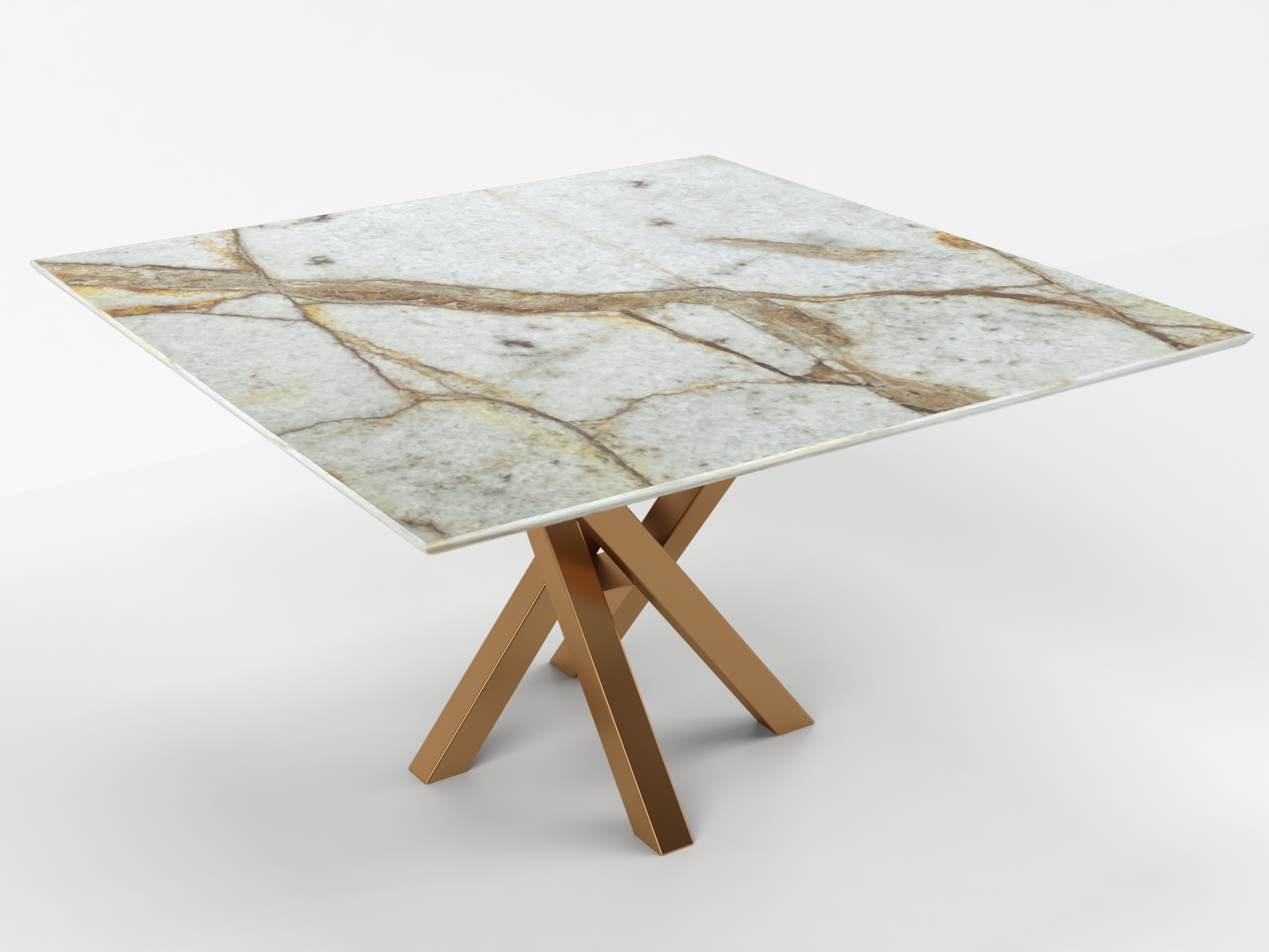 STÓŁ JADALNIANY Marco Natural z okrągłym lub kwadratowym blatem z kwarcytu i stalową podstawą, designerski, ręczne wykonanie, wyjątkowy STÓŁ JADALNIANY Marco Natural z okrągłym lub kwadratowym blatem z kwarcytu i stalową podstawą, designerski, ręczne wykonanie, wyjątkowy