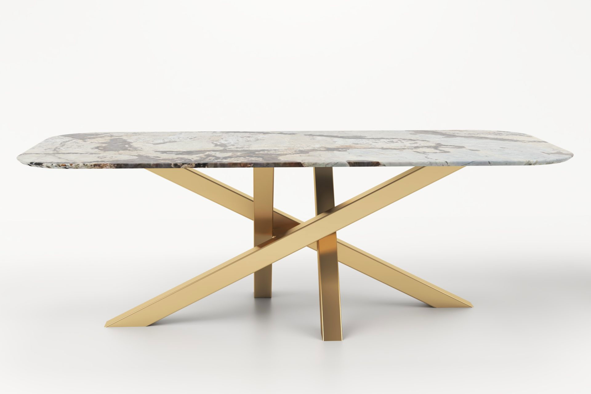 STÓŁ JADALNIANY Marco Natural z prostokątnym blatem z kwarcytu i stalową podstawą, designerski, ręczne wykonanie, nowoczesny STÓŁ JADALNIANY Marco Natural z prostokątnym blatem z kwarcytu i stalową podstawą, designerski, ręczne wykonanie, nowoczesny