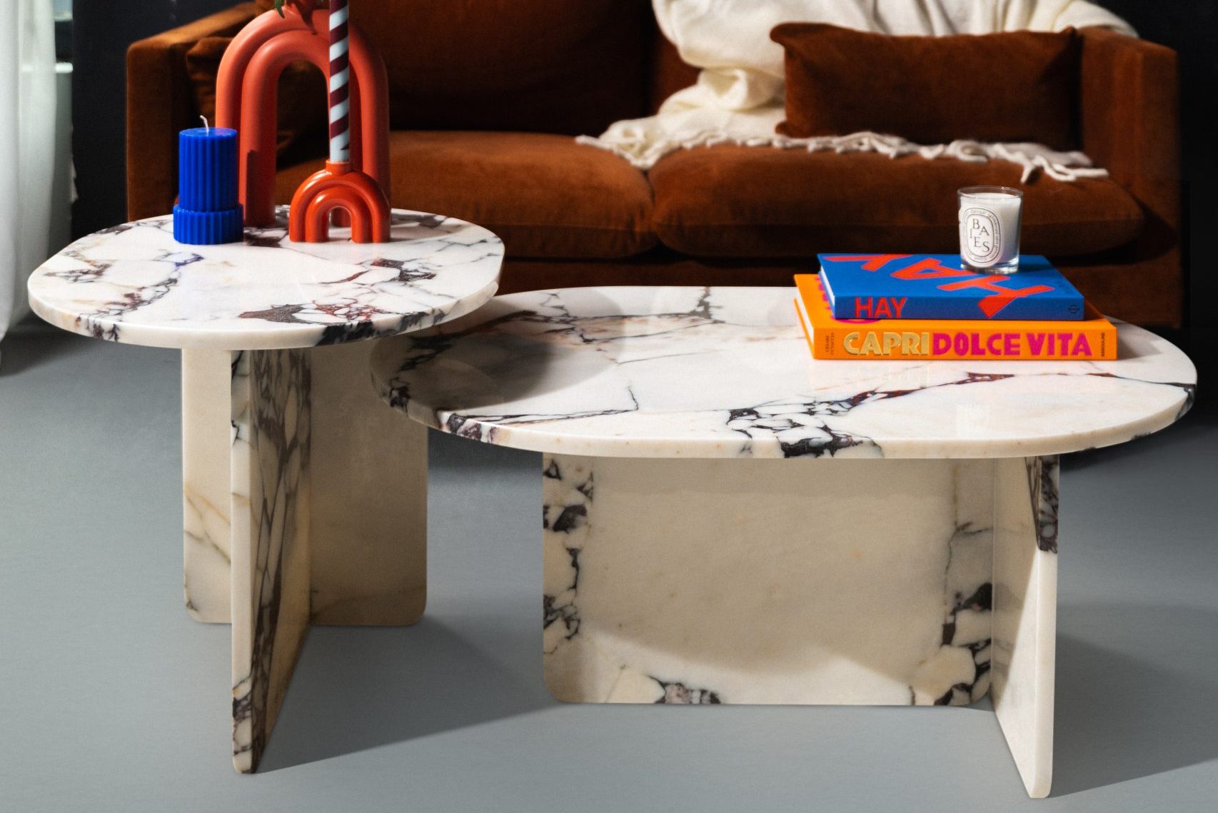 STOLIK KAWOWY Mokka z marmuru, ręcznie wyprodukowany, różne rozmiary i opcje kolorystyczne, nowoczesny, najwyższa jakość