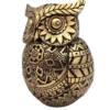 FIGURKA DEKORACYJNA złoto-czarna sowa z bogatymi zdobieniami, symbol mądrości, nowoczesna, piekna
