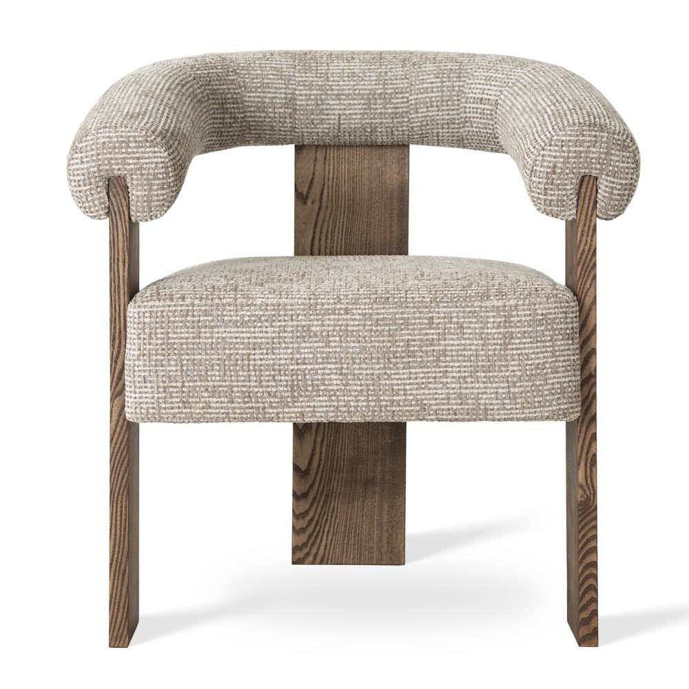 FOTEL komfortowy, kremowo-brązowy, drewniana podstawa, personalizacja tkaniny 1 FOTEL komfortowy, kremowo-brązowy, drewniana podstawa, personalizacja tkaniny