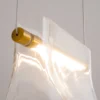 LAMPA WISZĄCA, designerska oprawa, przezroczysty szklany klosz, elegancka i ponadczasowa