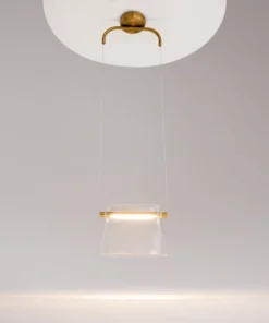 LAMPA WISZĄCA, designerska oprawa, przezroczysty szklany klosz, elegancka i ponadczasowa