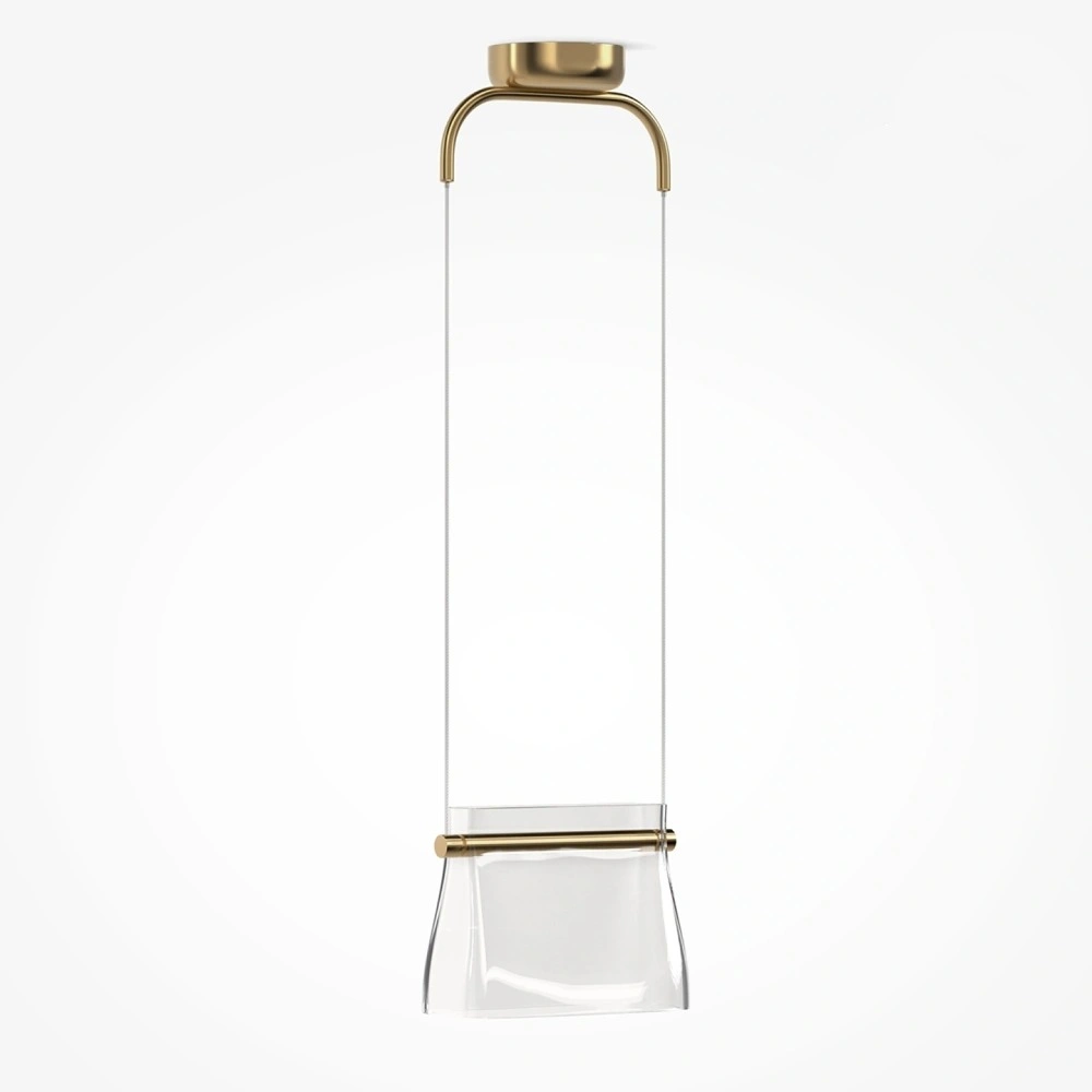 LAMPA WISZĄCA, designerska oprawa, przezroczysty szklany klosz, elegancka i ponadczasowa