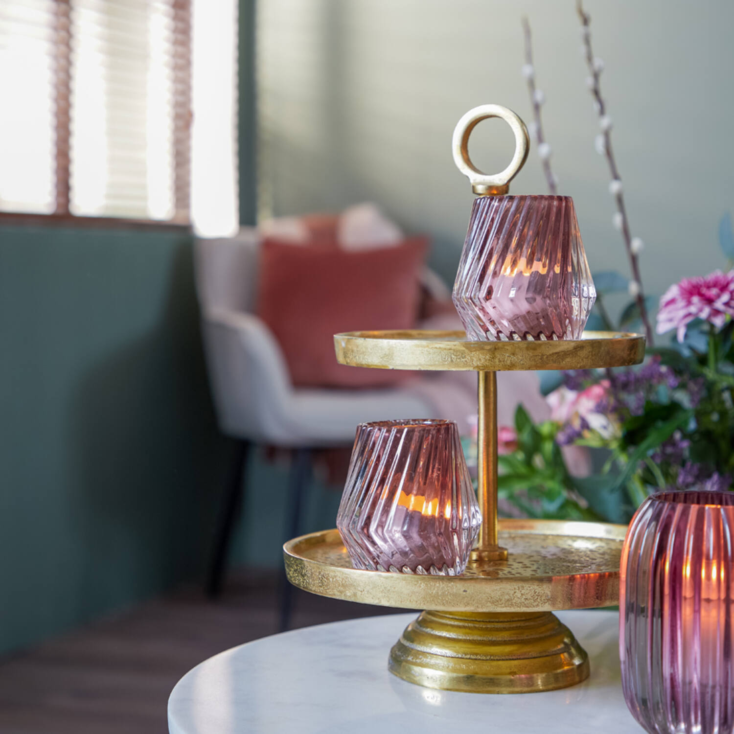 PATERA-2-poziomowa-metalowa-okragla-zloty-kolor-nowoczesny-styl-ekskluzywna