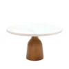 PATERA NA STOJAKU, marmurowa taca, drewno akacjowe, elegancki design