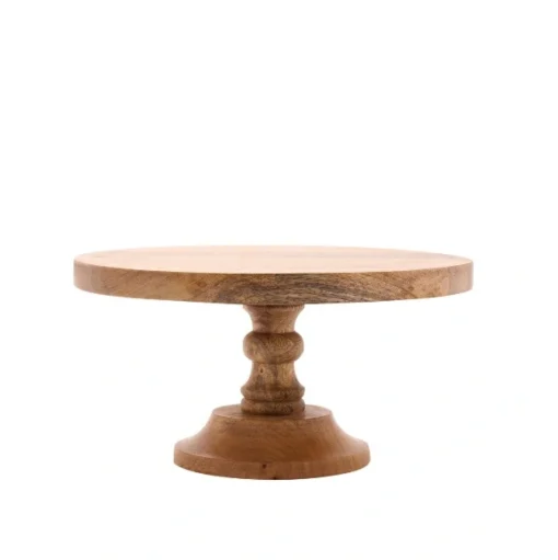 PATERA OKRĄGŁA NA STOJAKU, drewno, elegancka dekoracja stołu, minimalistyczna i stylowa