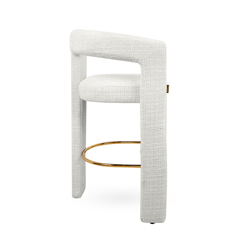 KRZESŁO BAROWE, białe, eleganckie, ponadczasowe, komfortowe, klasyczne