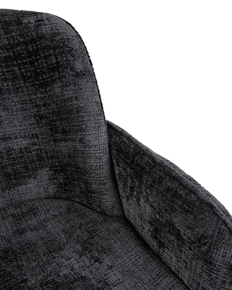 KRZESŁO BAROWE, czarna tapicerka, nowoczesny styl, komfortowe oparcie 3