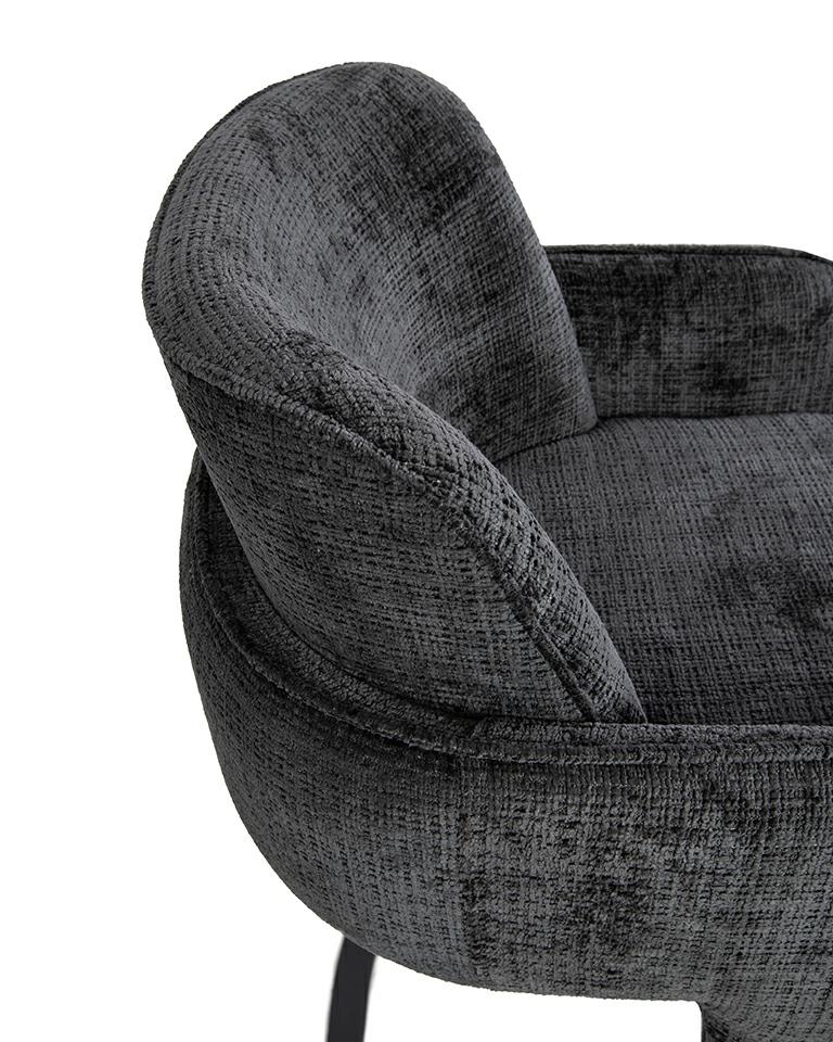 KRZESŁO BAROWE, czarna tapicerka, nowoczesny styl, komfortowe oparcie 4