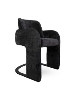 KRZESŁO, czarne, minimalistyczne, tapicerowane, designerskie, komfortowe
