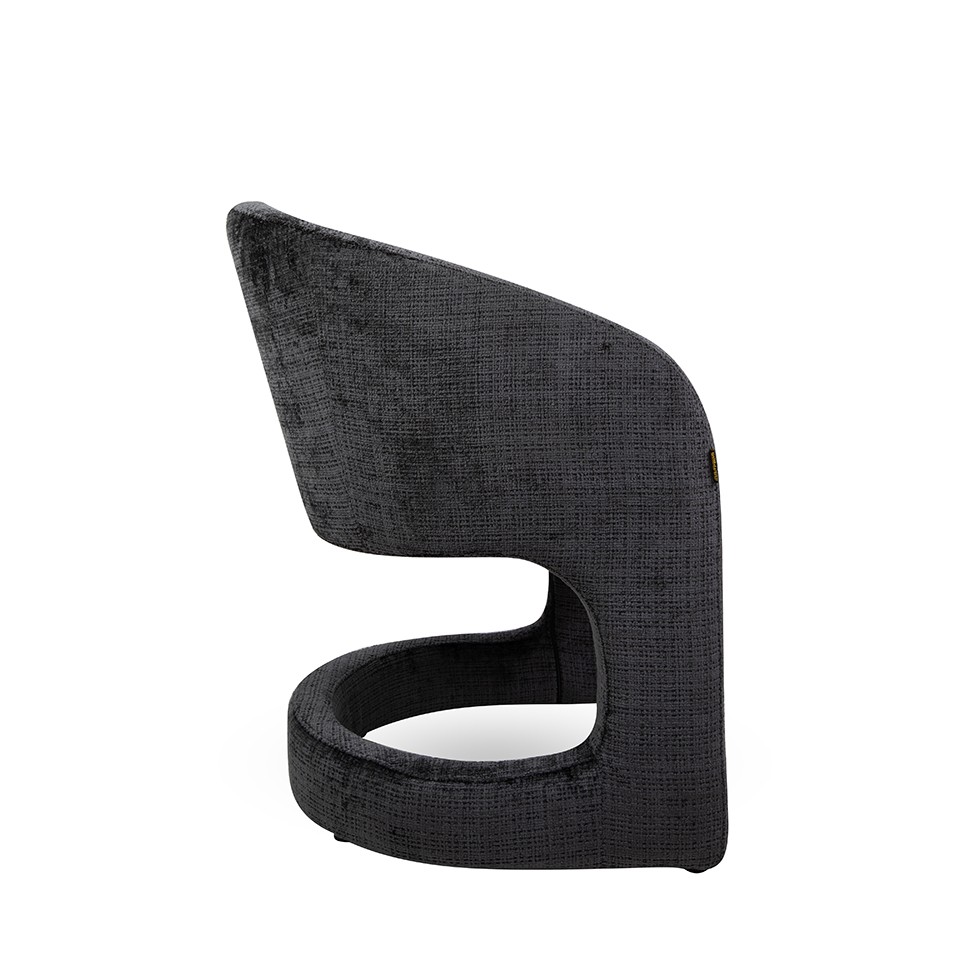 KRZESŁO, tapicerowane, czarne, nowoczesne, wyrafinowane 3