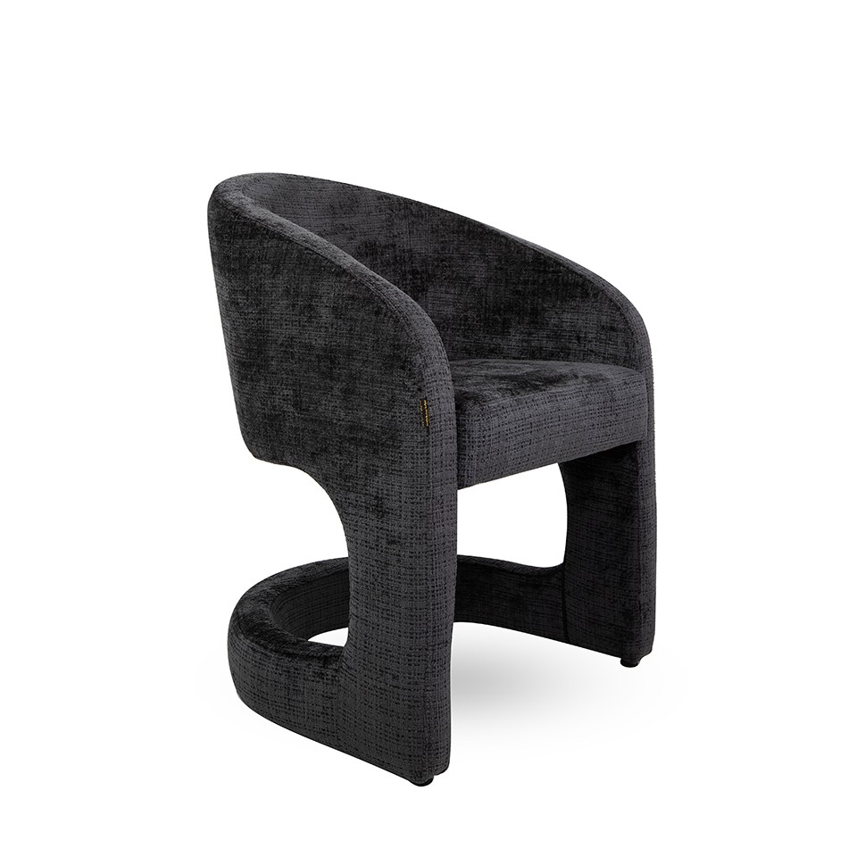 KRZESŁO, tapicerowane, czarne, nowoczesne, wyrafinowane