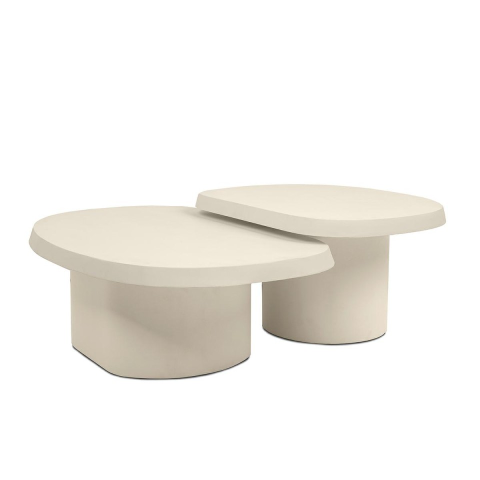 ZESTAW STOLIKÓW KAWOWYCH, dekoracyjny, beżowy, minimalistyczny, funkcjonalny, elegancki, kompaktowy