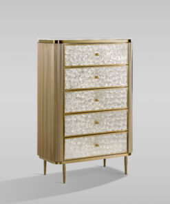 Alternative view of KOMODA, 120cm wysokości, fronty z naturalnej muszli morskiej, ryflowane elementy, nowoczesny design