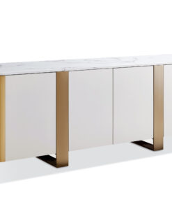 Alternative view of KOMODA, biała ze złotymi elementami, marmurowy blat, nowoczesny design