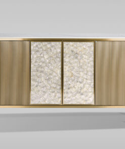 Alternative view of KOMODA, szampańskie złoto, marmurowy blat, elementy z naturalnej muszli morskiej, wyjątkowy design