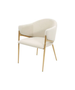 Alternative view of KRZESŁO, welurowe siedzisko, złote szczotkowane nogi, nowowczesny design