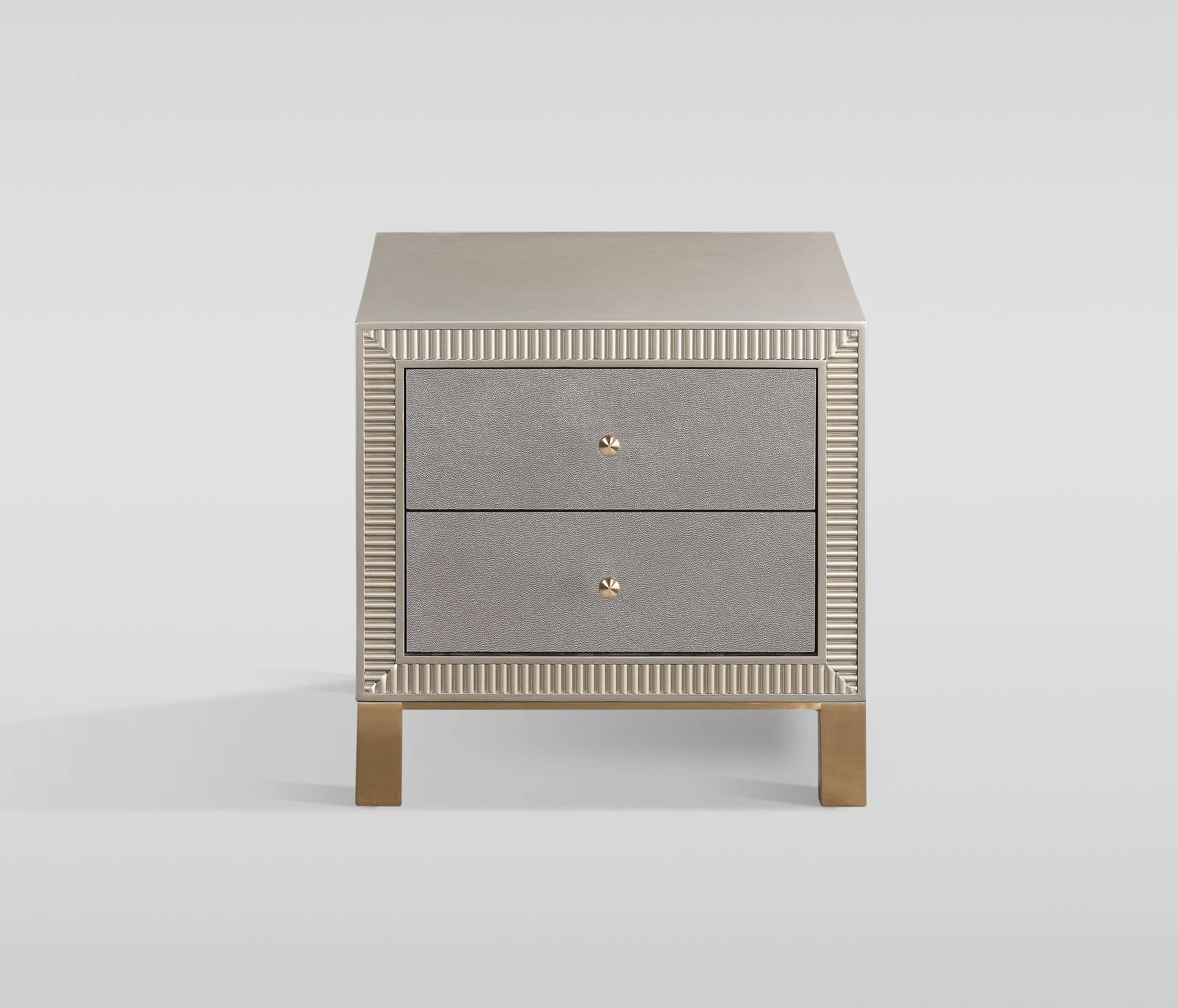 SZAFKA NOCNA, złote nogi i akcenty, fronty z ekoskóry, nowoczesny design 3