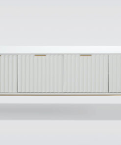 Alternative view of SZAFKA RTV, białe ryflowane fronty, złote szczotkowane elementy, nowoczesny design