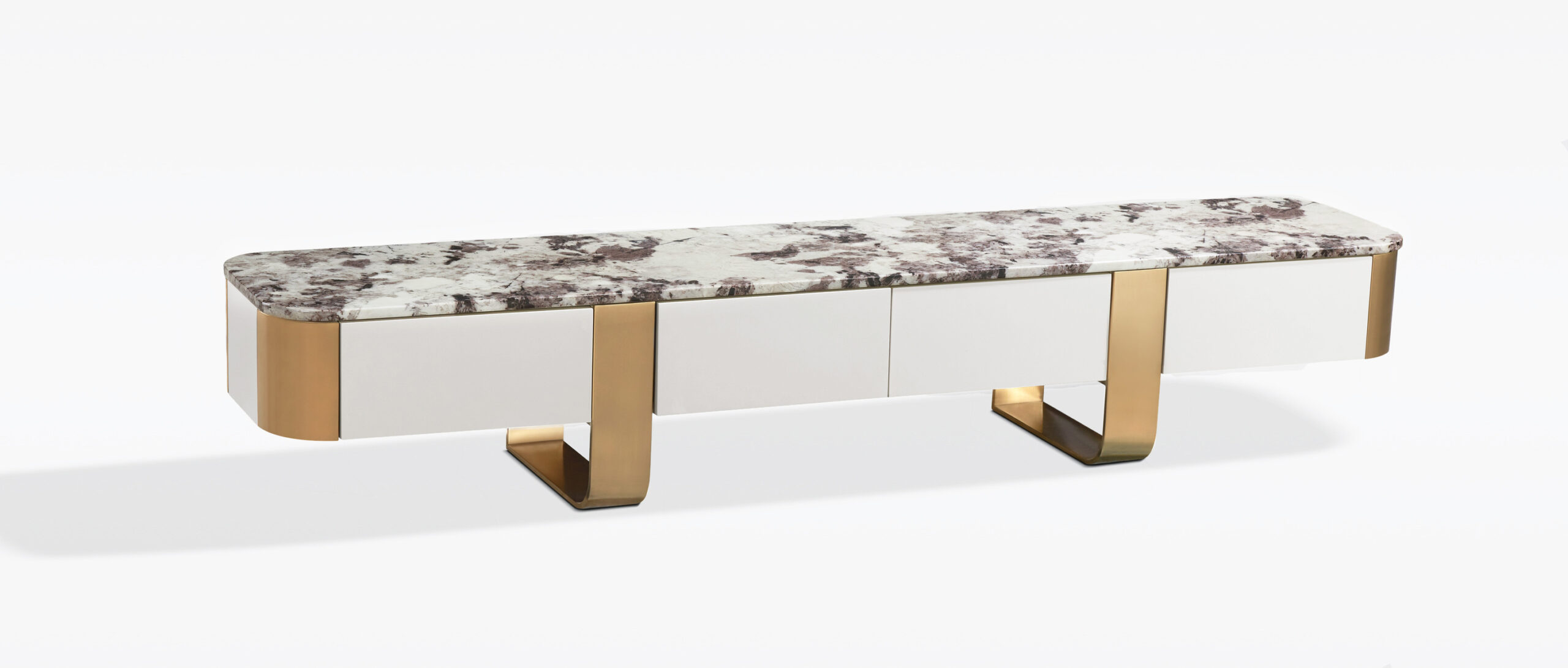 SZAFKA RTV, złote akcenty, kamienny blat, wyjątkowy design 2