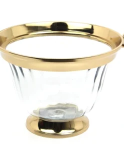 COOLER szklany ze złotymi, metalowymi detalami, klasyczny styl