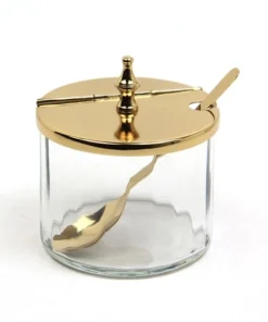CUKIERNICZKA złota, z łyżeczką, klasyczny styl