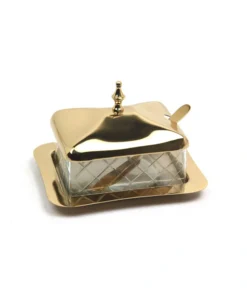 MASELNICZKA złota, diamentowy szlif, prostokątna