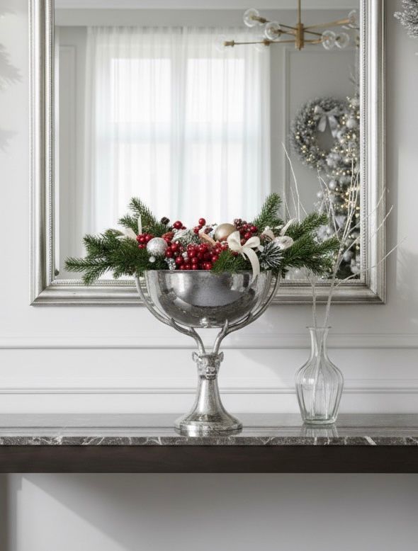 MISA, srebrna, w kształcie jelenia, duża, styl nowoczesny glamour, ekskluzywna