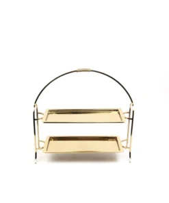 PATERA DWUPOZIOMOWA złota, metalowa, klasyczny styl, piękna