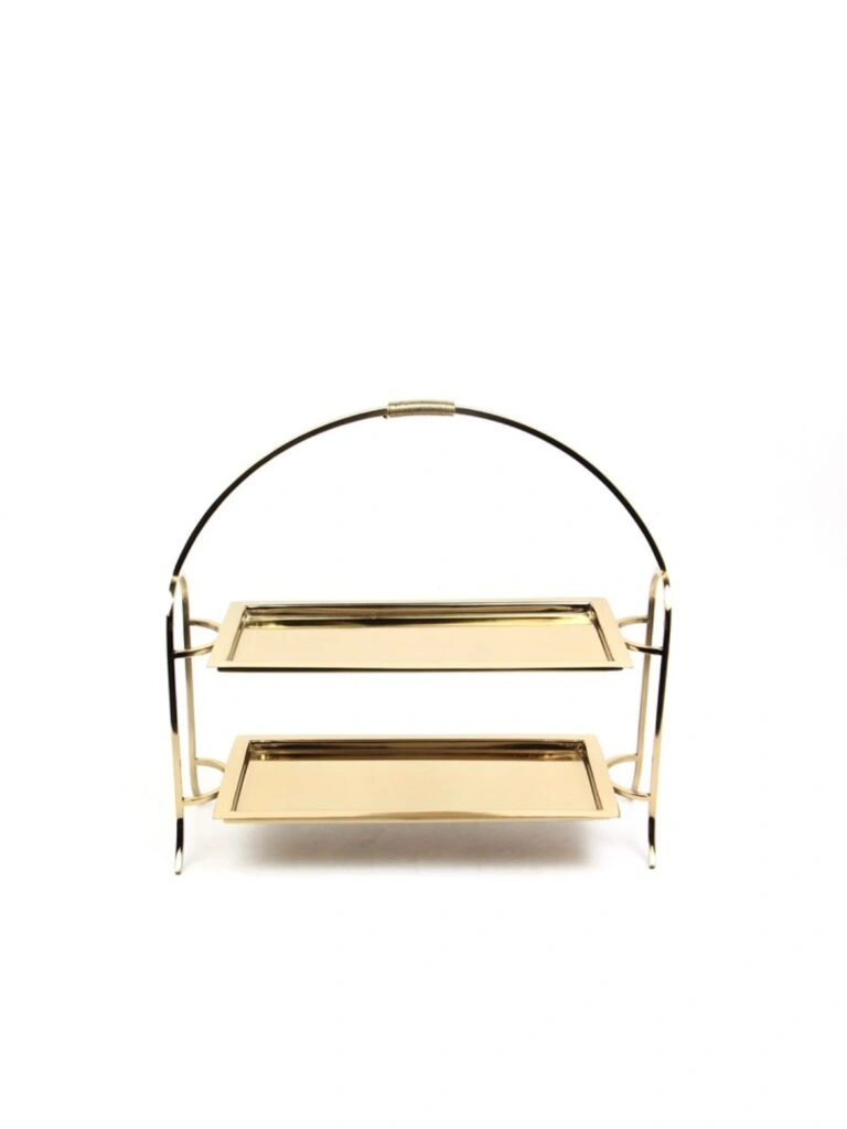 PATERA DWUPOZIOMOWA złota, metalowa, klasyczny styl, piękna PATERA DWUPOZIOMOWA złota, metalowa, klasyczny styl, piękna