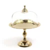 PATERA złota ze szklaną osłonką, na nóżce, klasyczna