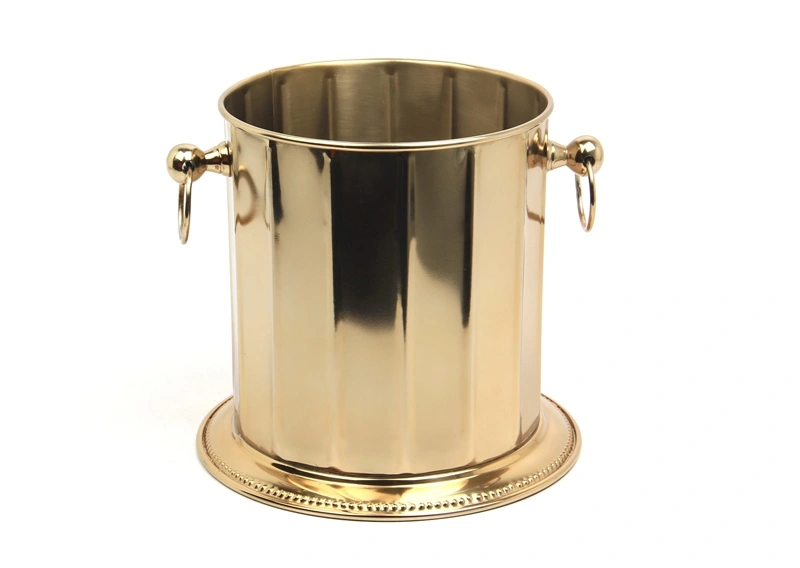 POJEMNIK NA LÓD-COOLER złoty, metalowy, klasyczny design, ekskluzywny