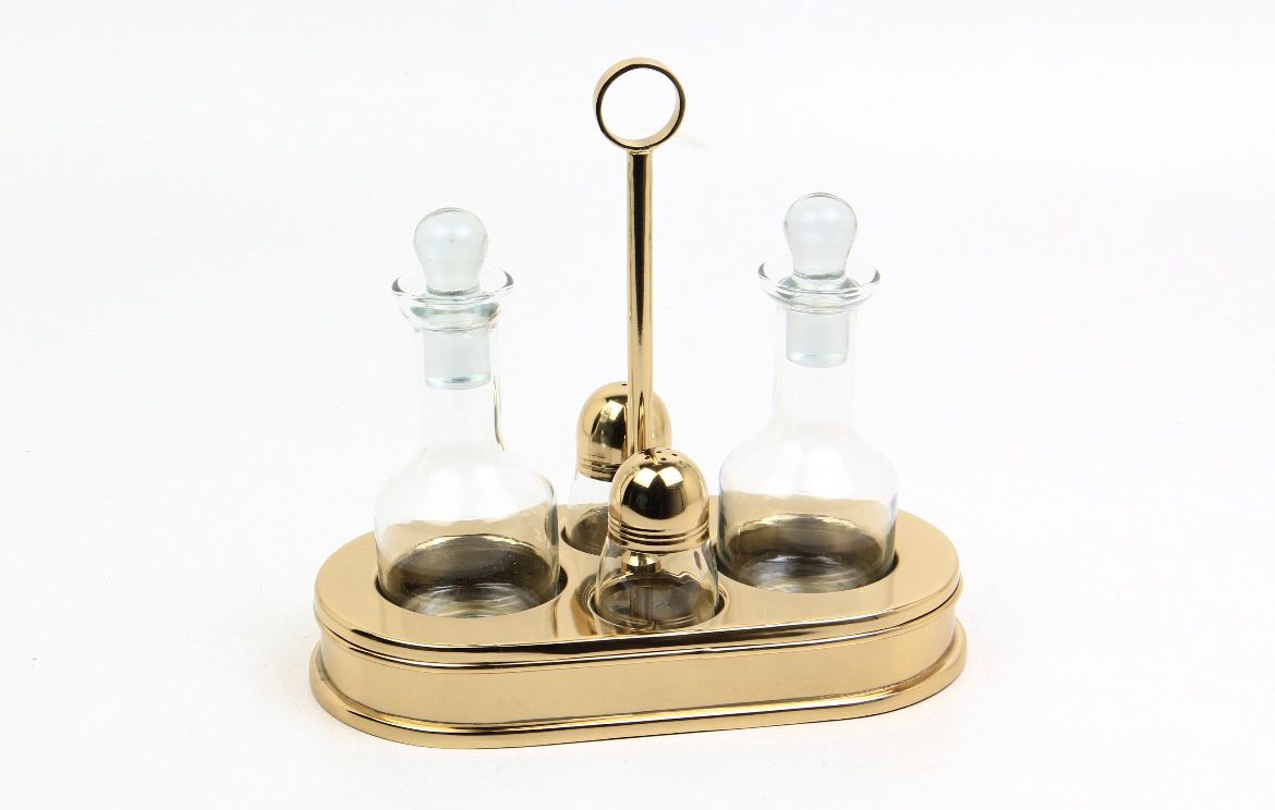 PRZYPRAWNIK zestaw pojemników na stół, złoty, nowoczesny design