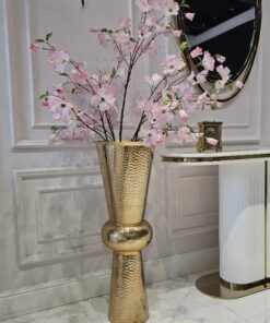 WAZON złoty, w kształcie klepsydry, metalowy, ponadczasowy design