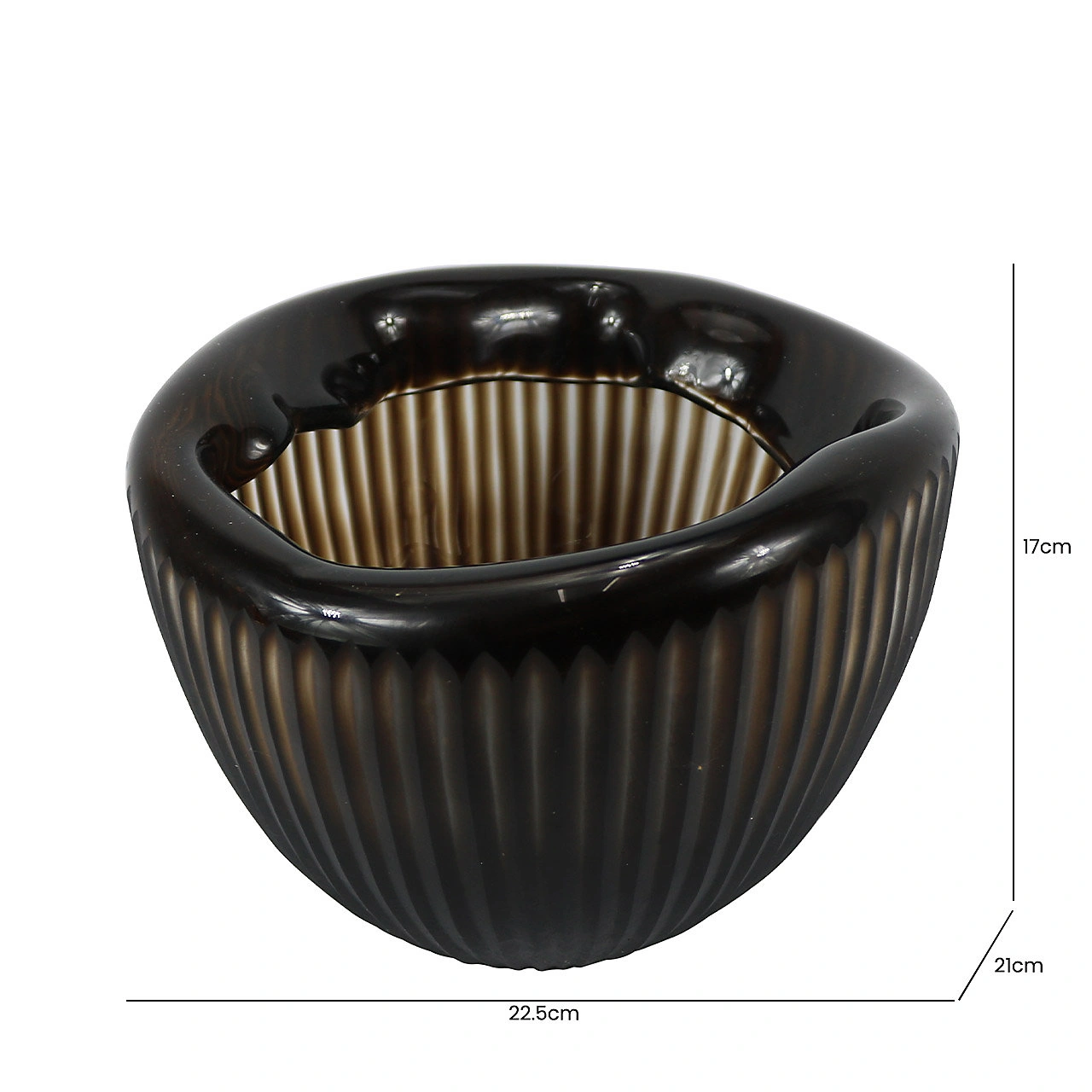 WAZON-DONICZKA-szklana-recznie-robiona-plisowane-brazowe-szklo-nowoczesny-design-wymiary WAZON-DONICZKA-szklana-recznie-robiona-plisowane-brazowe-szklo-nowoczesny-design-wymiary