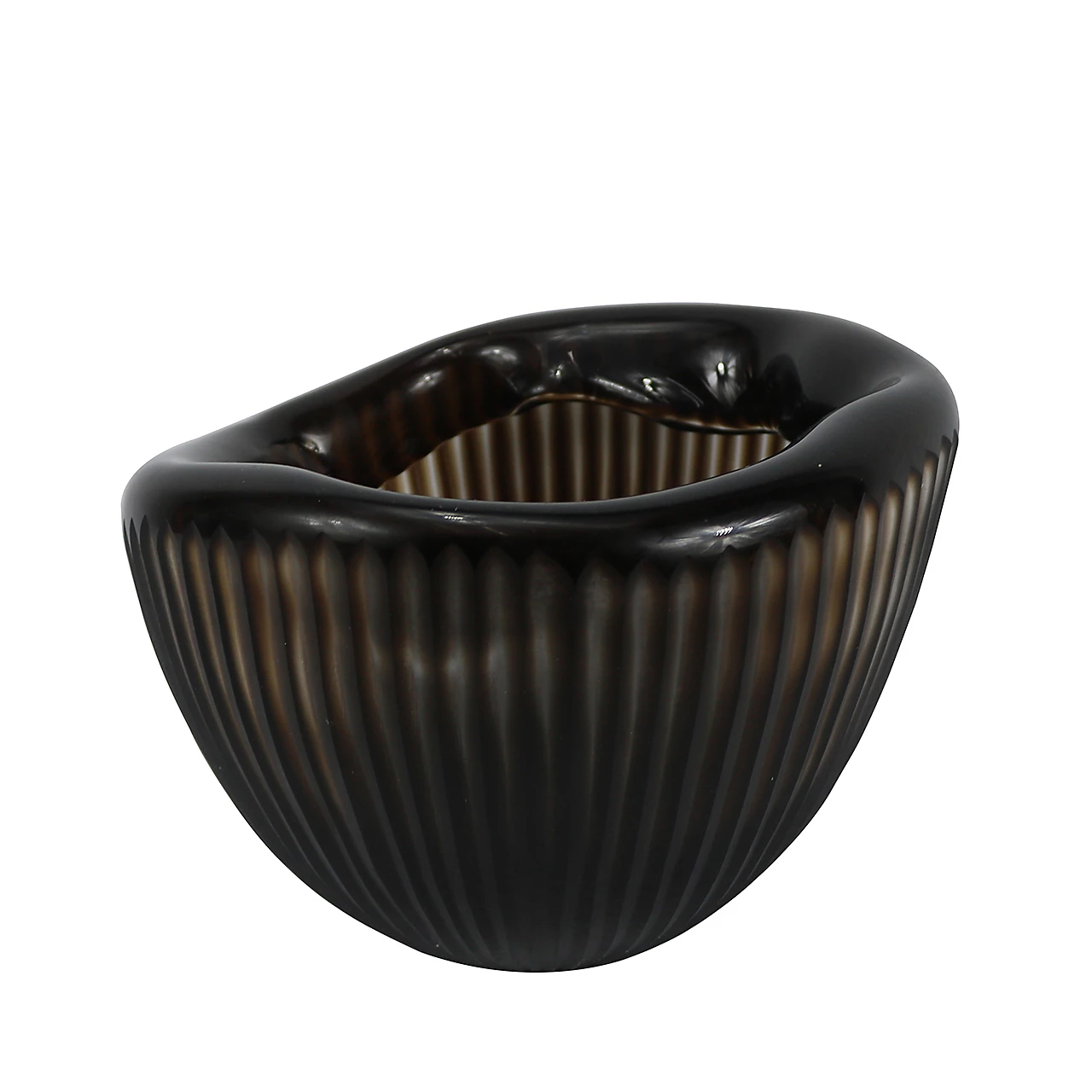 WAZON-DONICZKA-szklana-recznie-robiona-plisowane-brazowe-szklo-nowoczesny-design WAZON-DONICZKA-szklana-recznie-robiona-plisowane-brazowe-szklo-nowoczesny-design