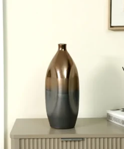 WAZON-dekoracyjny-ceramiczny-czarno-zloty-nieregularny-ksztalt-designersk