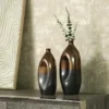 WAZON-dekoracyjny-ceramiczny-czarno-zloty-nieregularny-ksztalt-designersk-ekskluzywny
