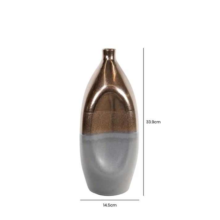 WAZON-dekoracyjny-ceramiczny-czarno-zloty-nieregularny-ksztalt-designerski-wymiary